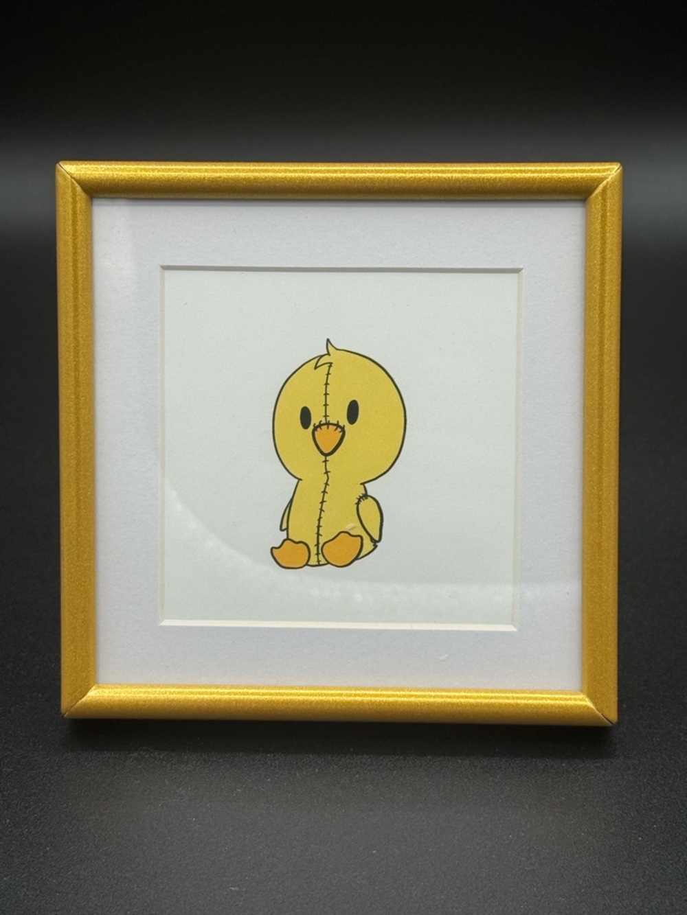 NWOT - 4”x4” Small Gold Framed Cute Yellow Chick Art Print - New